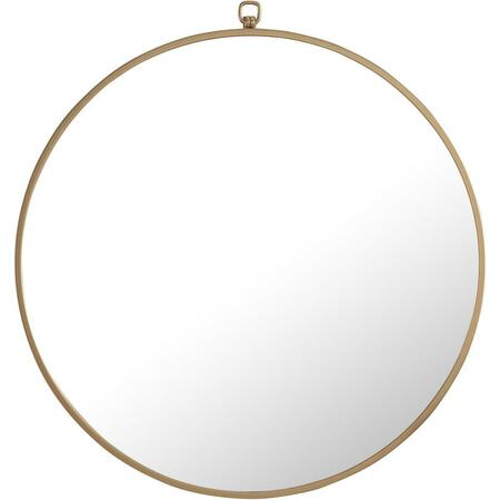 CONVENIENCE CONCEPTS 24 x 24 in. Eternity Metal Frame Round Mirror with Decorative Hook - Brass HI2954183